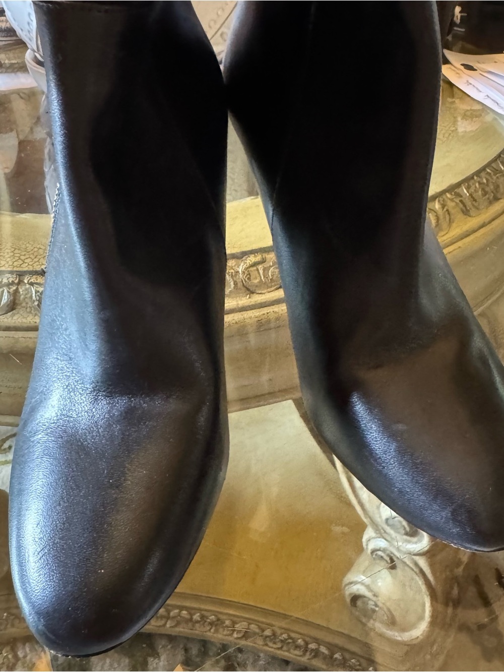Michael Kors Black Leather Over-The-Knee Boots with Sleek Toe